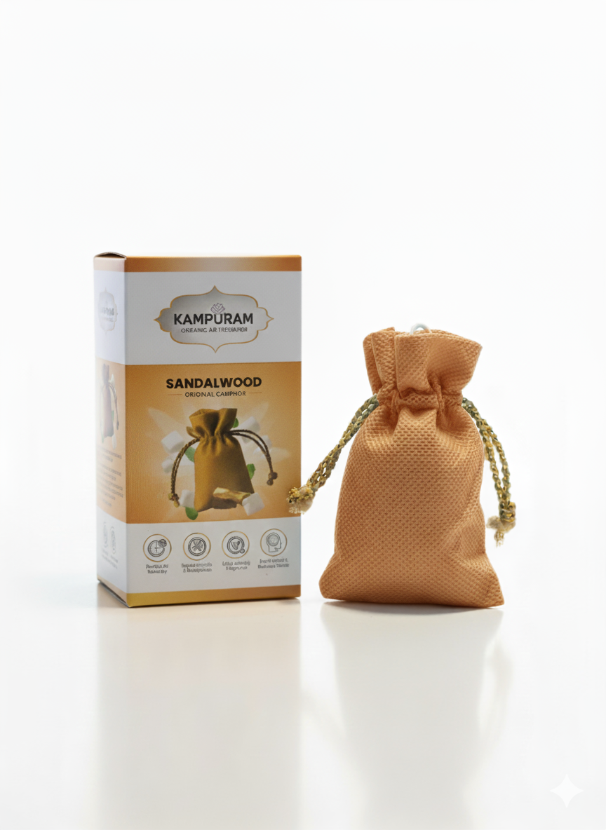 Kampuram Organic Air Freshener – Sandalwood Aroma Herbal Pouch