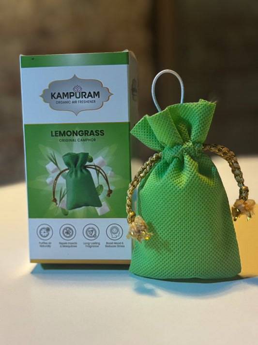 Kampuram Lemongrass Organic Air Freshener – Herbal Pouch
