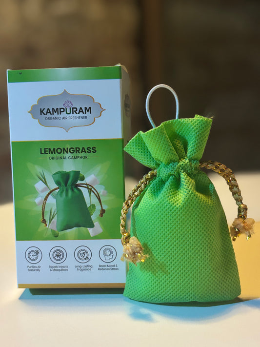Kampuram Lemongrass Organic Air Freshener – Herbal Pouch