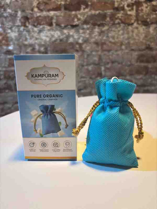 Kampuram Pure Organic Camphor Air Freshener – Herbal Pouch